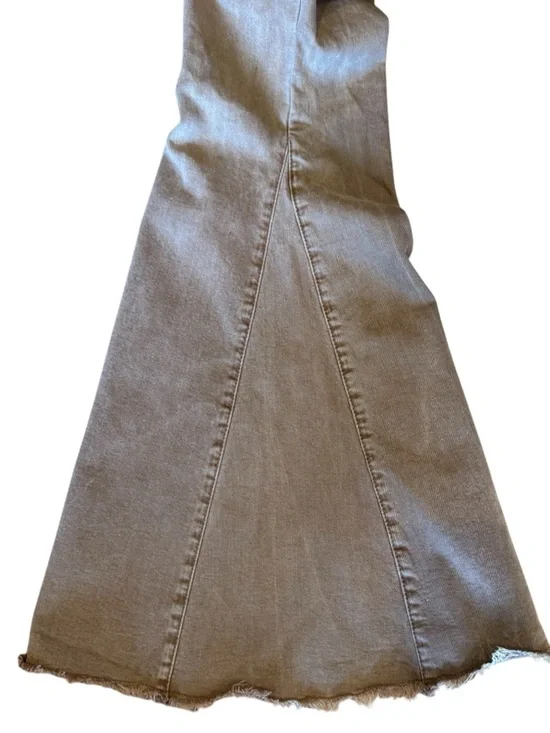 Shyanne Khaki Brown High-Rise Super Flare Western Jeans Raw Hem Women’s 33 X 32 - Picture 7 of 13